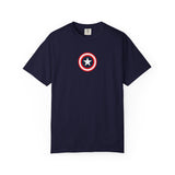 Captain America Shield Unisex T-Shirt Garment Dyed Marvel Superhero Tee T-Shirt - The Eezee Shop