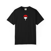 Black t-shirt with green cannabis leaf and text 'Plant-Based Profits' on a white background