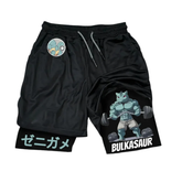 Pokémon Japanese Anime Bulbasaur Peripheral Double Shorts Performance shorts - The Eezee Shop