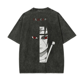 Naruto Itachi Uchiha Oversized Retro Anime Graphic Cotton Men Tees Top