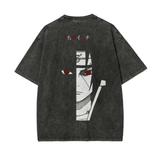 Naruto Itachi Uchiha Oversized Retro Anime Graphic Cotton Men Tees Top