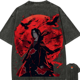 Naruto Itachi Uchiha Streetwear Oversized Retro Anime Tshirts - The Eezee Shop