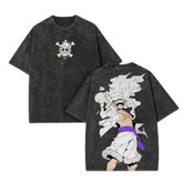 ONE PIECE Anime Nika Luffy Gear5 Harajuku Cotton Washed T-shirt Anime Tshirts - The Eezee Shop