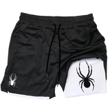 Spider Print Men's 2-in-1 Gym Shorts – Quick-Dry Liner Performance shorts - The Eezee Shop