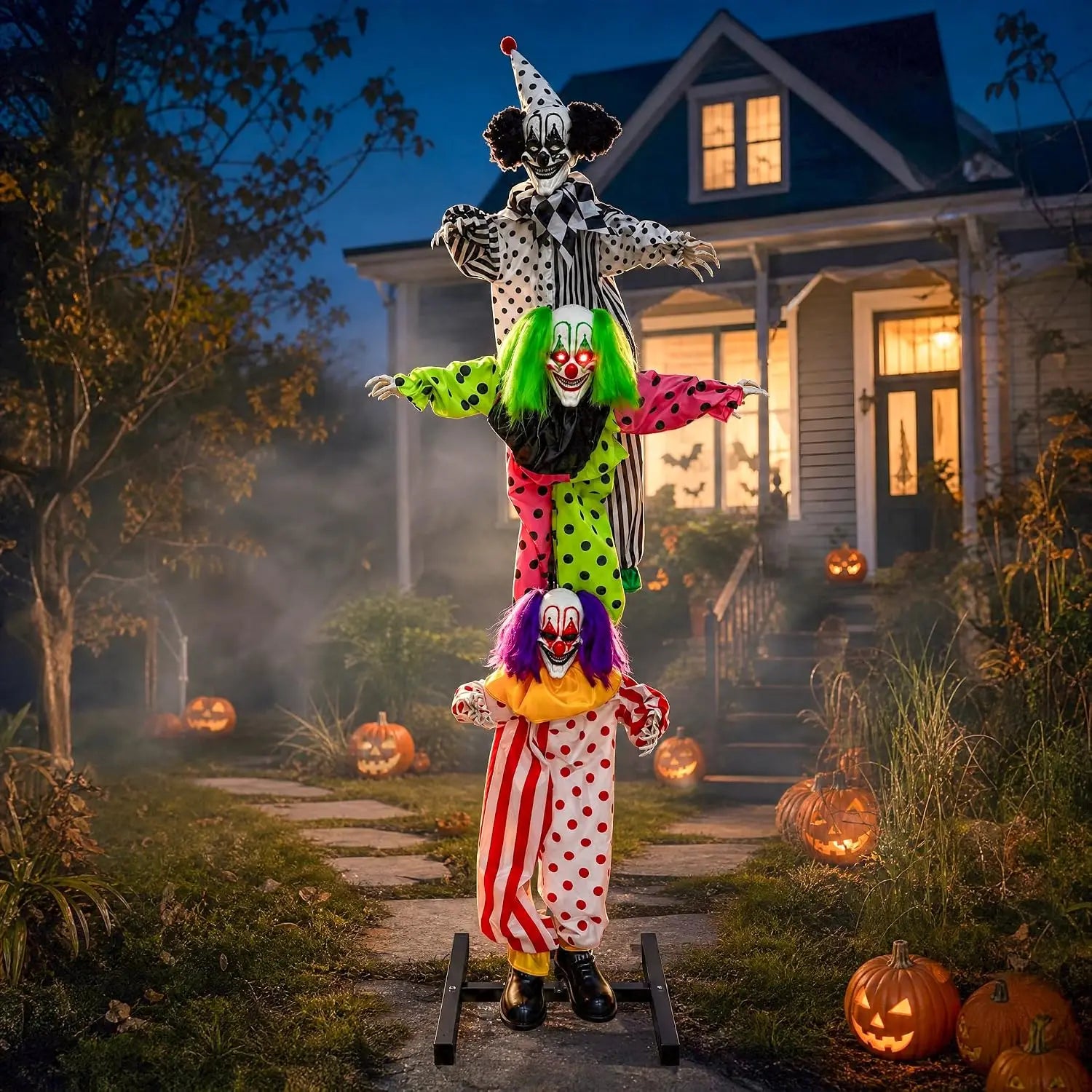 6-Foot Animatronic Clown | Outdoor Halloween Yard Decoration Outdoor Halloween Decorations - The Eezee Shop