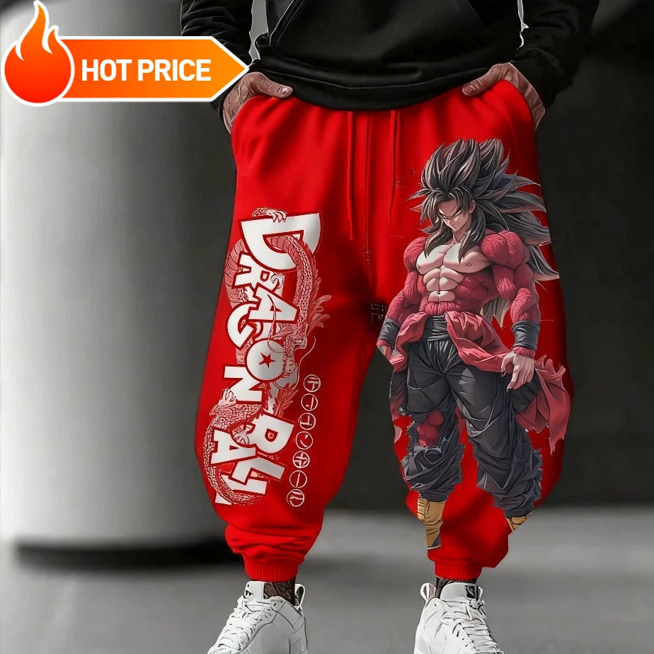 Anime Saiyan Dragon Ball Winter Cotton Sweatpants 2026 Harajuku Trendy Men Women Street Loose Casual Fashion Sports Cuff Pants Joggers - The Eezee Shop