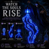 Soul Harvester Solar Stake Light | Animated Blue Ghost Garden Light Halloween Lights - The Eezee Shop