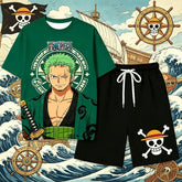 One Piece Luffy Pajama Set | Anime T-Shirt & Shorts Sleepwear Pajamas & Loungewear - The Eezee Shop