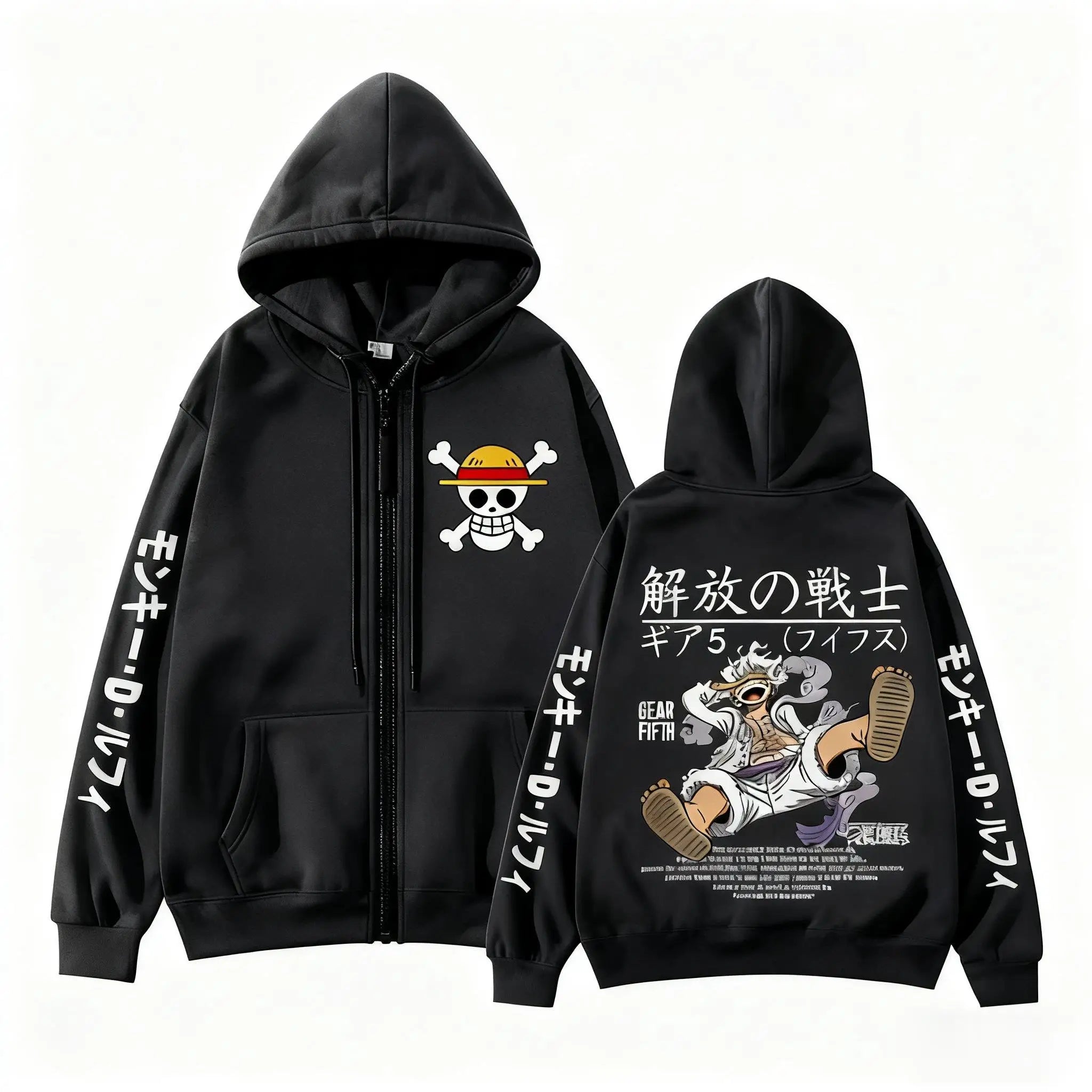 Luffy Gear 5 Zip-Up Hoodie | One Piece Unisex Sweatshirt Hoodies & Sweatshirts - The Eezee Shop