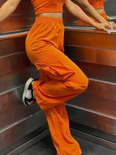 Orange Parachute Cargo Pants | Y2K Baggy Halloween Joggers Joggers & Pants - The Eezee Shop