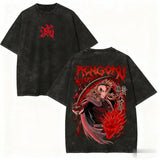 Rengoku Kyojuro Washed T-Shirt | Demon Slayer Graphic Tee Graphic Tees - The Eezee Shop