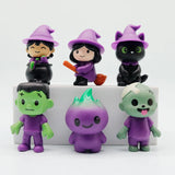 Mini Halloween Pumpkin Resin Statues | 24-Piece Witch & Devil Set Halloween Figurines - The Eezee Shop