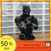 Black Panther Bust Building Block Set | MOC Display Model Building Block Sets - The Eezee Shop