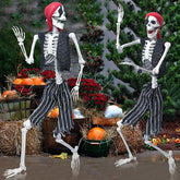 Life-Size Realistic Human Skeleton | Pirate Party Halloween Prop Outdoor Halloween Decorations - The Eezee Shop