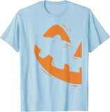 Pumpkin Face Matching Couple T-Shirt | Halloween Couples Tee Graphic Tees - The Eezee Shop