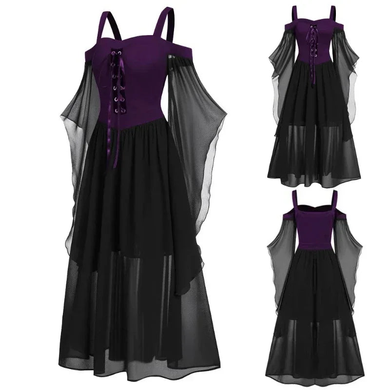 Women's Medieval Witch Dress | Butterfly Sleeve Halloween Costume Halloween Costumes - The Eezee Shop