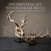Mythical Beast & Elk Skull Statue Set | Gothic Halloween Decor Halloween Figurines - The Eezee Shop