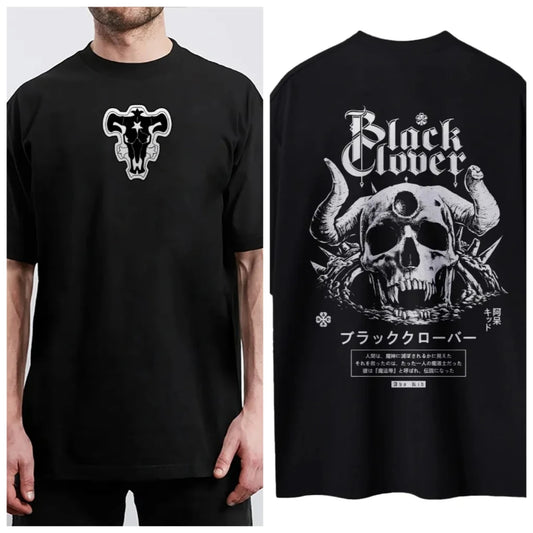 Black Clover T-shirt Men's Pure Cotton Casual Round Neck T-shirt Short Sleeve Clothing Summer Sports Casual Short Sleeve Top Anime Tshirts - The Eezee Shop