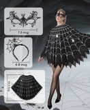 Glow-in-the-Dark Spider Web Poncho | Women's Halloween Costume Halloween Costumes - The Eezee Shop