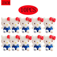 NEW Hot 1-10pcs Sitting posture Hello Kitty Anime Hello Kitty Plush Toy Plush Pillow Girl Birthday Gift Kawaii Hello Kitty Doll