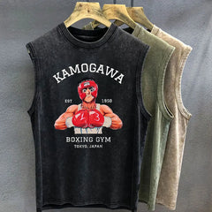 Hajime No Ippo Graphic Tank Top Anime Boxing Cotton Vest for Men Anime Tshirts - The Eezee Shop