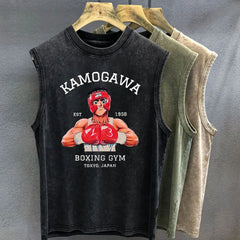 Hajime No Ippo Graphic Tank Top Anime Boxing Cotton Vest for Men Anime Tshirts - The Eezee Shop