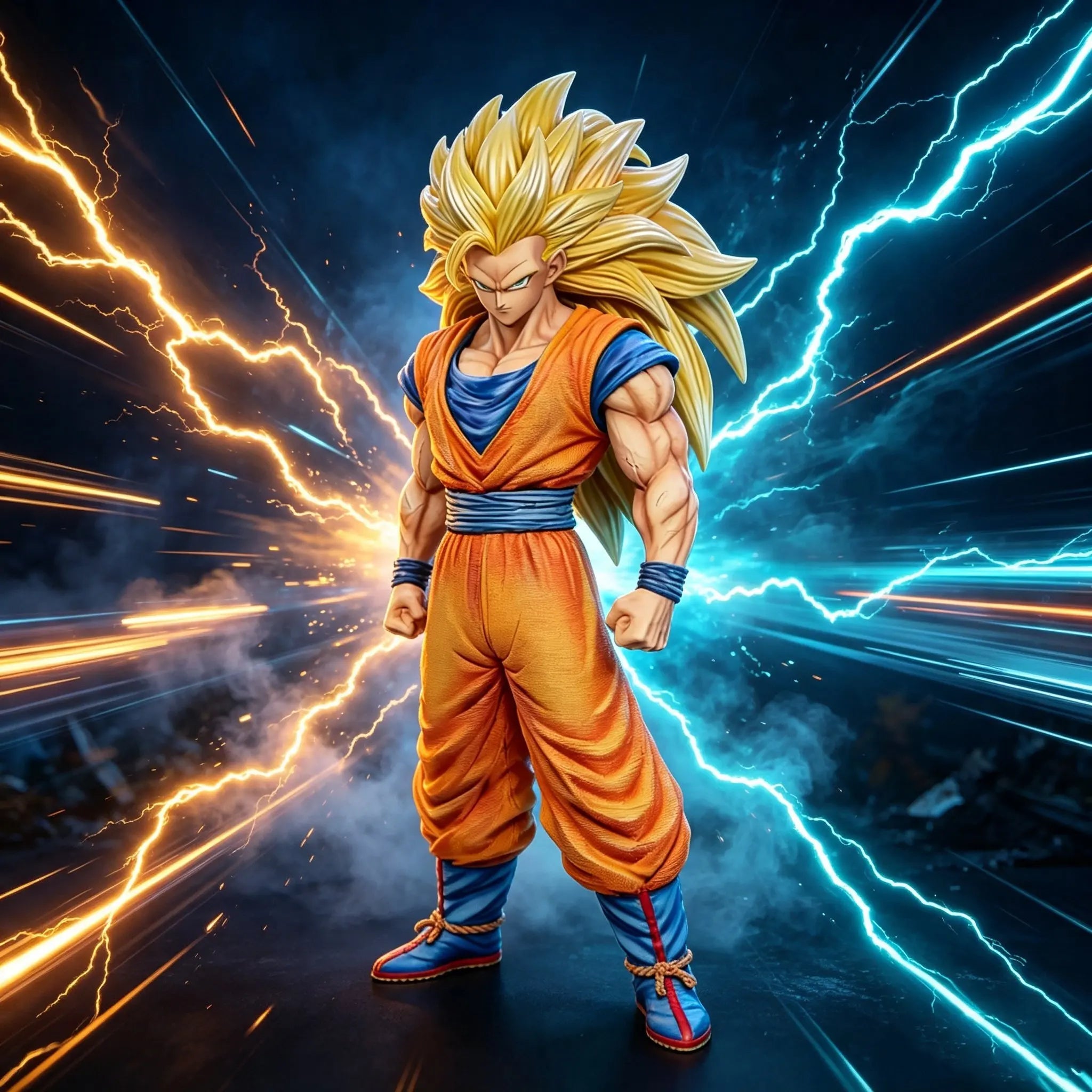 Super Saiyan 3 Goku Statue | 31.5cm Dragon Ball Figure Collectible Figures - The Eezee Shop