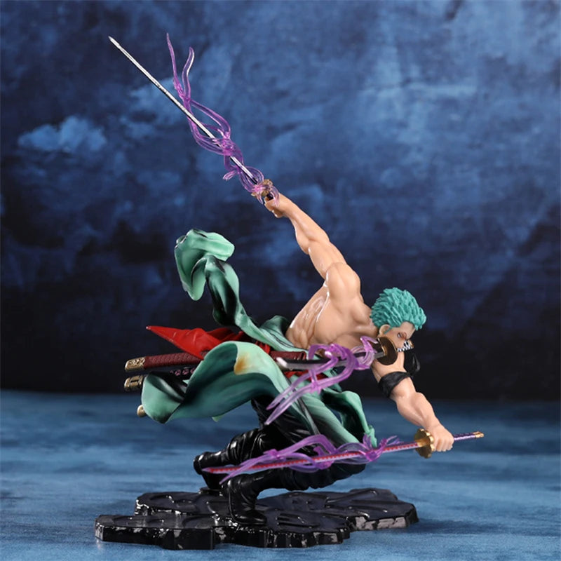 One Piece Roronoa Zoro 10CM Anime GK Figure Toy – Three Sword Style Mini Collectible Statue Anime Figure - The Eezee Shop