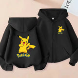 Kids Pikachu Zip-Up Sweatshirt | Pokemon Hooded Jacket 3-12Y Hoodies & Sweatshirts - The Eezee Shop