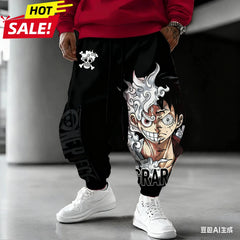 Luffy Gear 5 Anime One Piece Harajuku Men's Winter Cotton Pants Streetwear Women's Casual Cuffed Joggers Unisex Sweatpants Y2K Joggers - The Eezee Shop