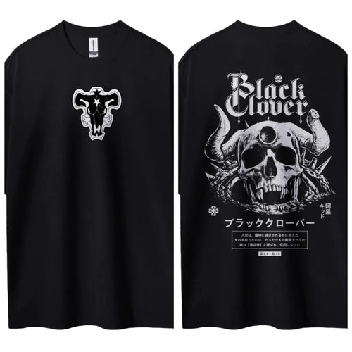 Black Clover T-shirt Men's Pure Cotton Casual Round Neck T-shirt Short Sleeve Clothing Summer Sports Casual Short Sleeve Top Anime Tshirts - The Eezee Shop