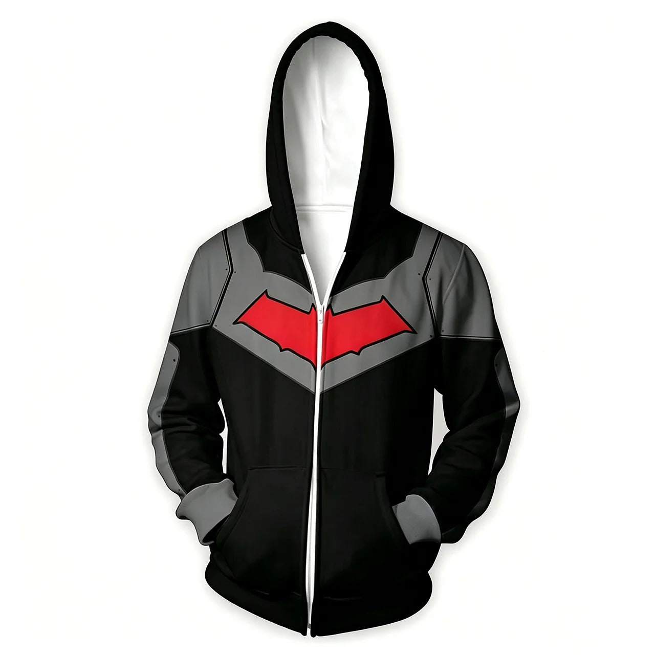 Nightwing Zip-Up Hoodie | DC Superhero Cosplay Sweatshirt Hoodies & Sweatshirts - The Eezee Shop