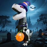 Skeleton T-Rex Inflatable 8ft | Pumpkin Halloween Blow-Up Outdoor Halloween Decorations - The Eezee Shop