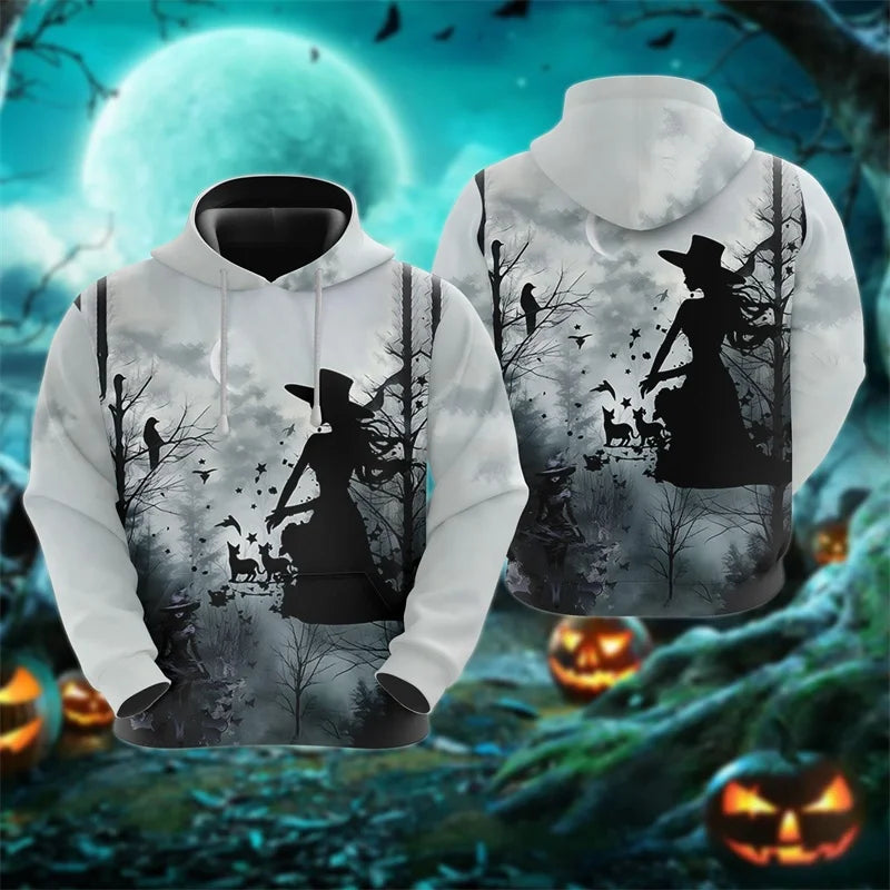 3D Ghost Candy Halloween Hoodie | Men's Witch Pattern Pullover Hoodies & Sweatshirts - The Eezee Shop