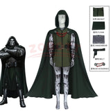 Doctor Doom Cosplay Costume | Green Vest Jumpsuit with Cape Set Cosplay Costumes - The Eezee Shop