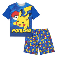 Potdemiel Pikachu & Pokeball Pajama Allover Print Adult Kids T-Shirt & Shorts Set Family Summer Quick-Dry Soft Comfy Lightweight Performance shorts - The Eezee Shop