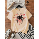 Casual Spider Round Neck Short Sleeve Women T Shirt Spring Summer Other - The Eezee Shop