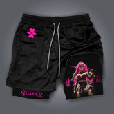 Demon Slayer Double-Layer Gym Shorts | Men's Quick-Dry Shorts Shorts - The Eezee Shop