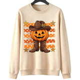 Cowboy Pumpkin Halloween Sweatshirt | Women's Cozy Fall Pullover Hoodies & Sweatshirts - The Eezee Shop