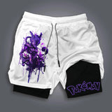 Pokemon 2-in-1 Sport Shorts | Unisex Double-Layer Gym Shorts Shorts - The Eezee Shop