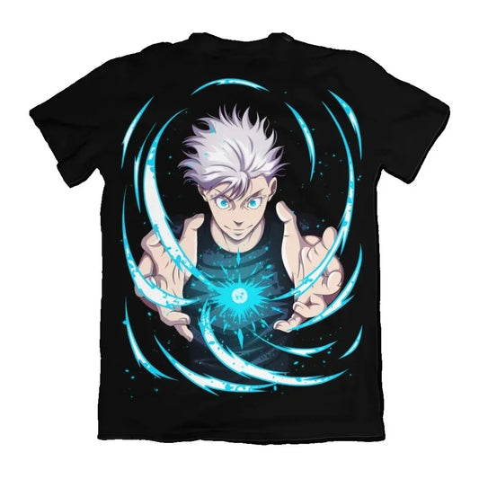 Jujutsu Kaisen Gojo Satoru Unisex Pure Cotton T-shirt 2026 Summer Hot Anime Print Round Neck Loose Family Short Sleeved Top Other - The Eezee Shop