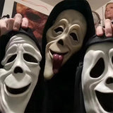 Ghost Face Tongue-Out Mask | Realistic Creepy Halloween Mask Halloween Masks - The Eezee Shop