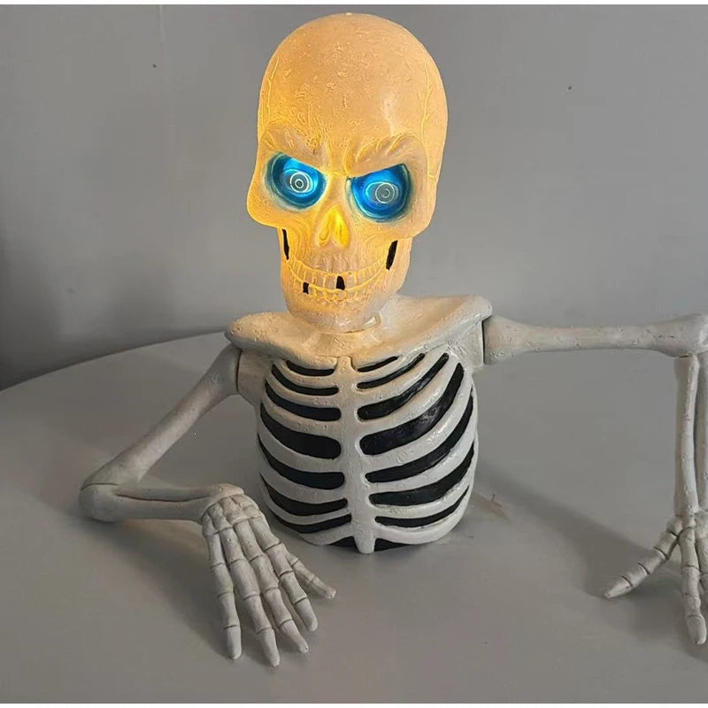 Half-Buried Giant Skull Prop | LED Eyes Poseable Arms Yard Decor Outdoor Halloween Decorations - The Eezee Shop