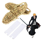 Ichigo Cosplay Straw Sandals | Bleach Zori with Tabi Socks Slippers & Sandals - The Eezee Shop