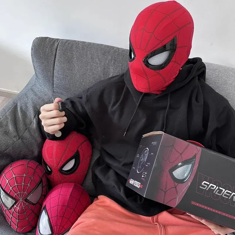 Miles Morales Light-Up Mask | Moving Eyes Ring Control 1:1 Cosplay Masks & Helmets - The Eezee Shop
