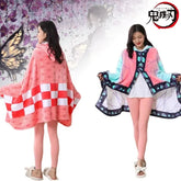 Demon Slayer Wearable Blanket Hoodie | Flannel Cosplay Cloak Throw Blankets - The Eezee Shop