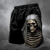 3D Skeleton Print Board Shorts | Men's Summer Beach Shorts Shorts - The Eezee Shop