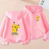 Kids Pikachu Zip-Up Sweatshirt | Pokemon Hooded Jacket 3-12Y Hoodies & Sweatshirts - The Eezee Shop