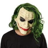 Bat Knight Clown Latex Mask with Green Hair | Horror Cosplay Halloween Masks - The Eezee Shop