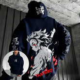Tanjiro Oversized Cotton Hoodie | Demon Slayer Graphic Pullover Hoodies & Sweatshirts - The Eezee Shop